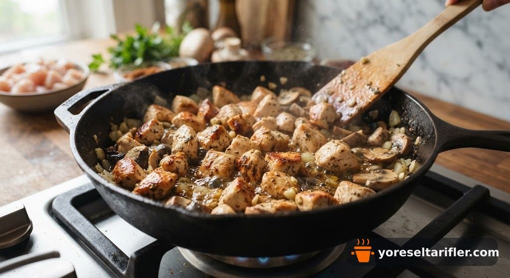Tavuklu Mantarlı Lavaş Tarifi — Adım 2