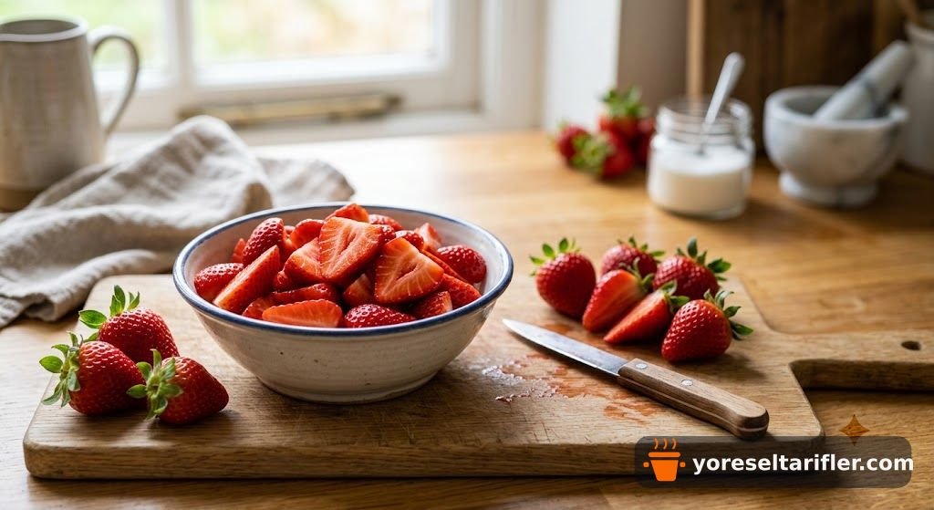 Taze Çileklerle Hazırlanan Aromatik Reçel Tarifi — Adım 2