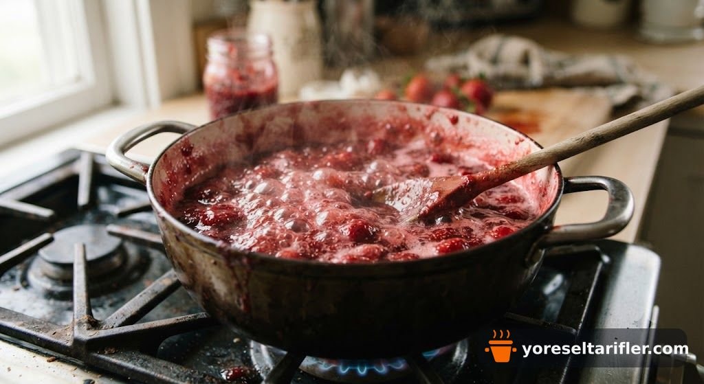 Taze Çileklerle Hazırlanan Aromatik Reçel Tarifi — Adım 5