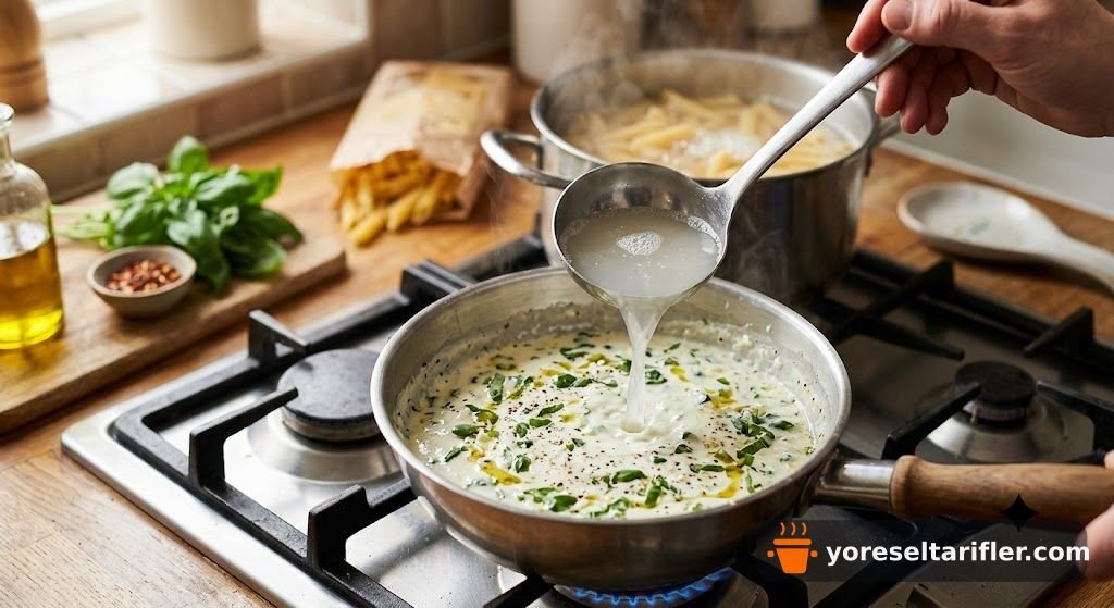 Taze Fesleğenli Yoğurtlu Makarna Tarifi — Adım 4