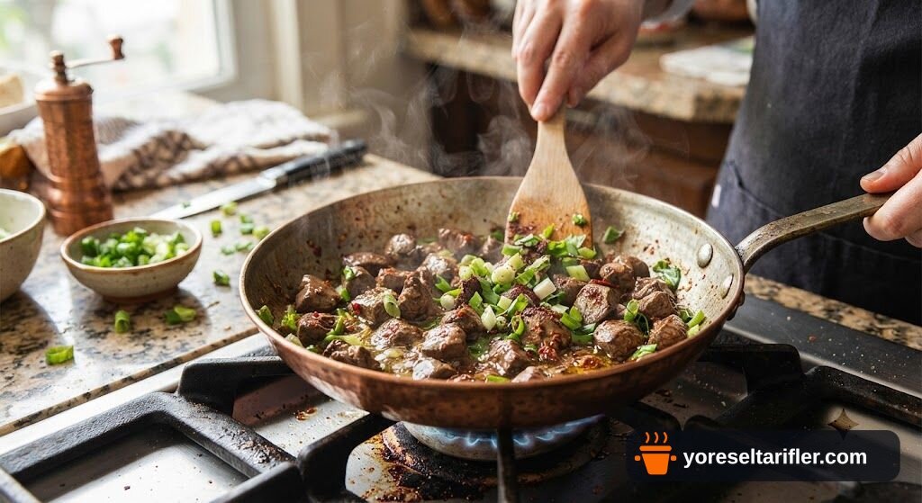Taze Soğanlı Ciğer Tava Tarifi — Adım 7