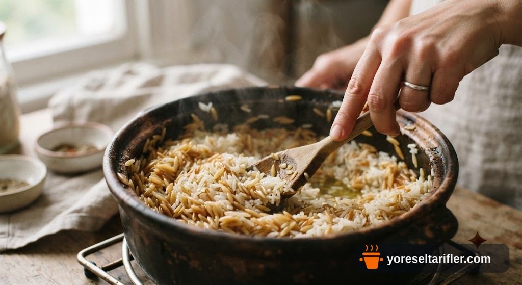 Tel Tel Dökülen Arpa Şehriyeli Pirinç Pilavı Tarifi — Adım 11