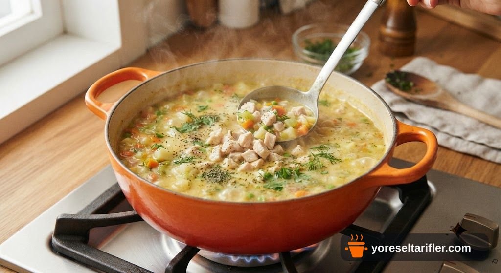 Terbiyeli Sebzeli Tavuk Çorbası Tarifi — Adım 6