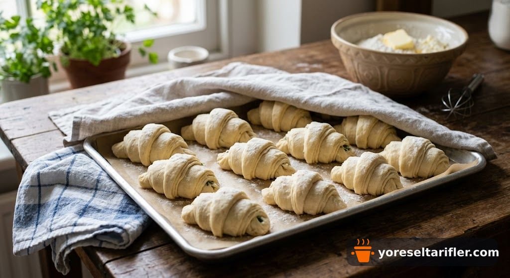 Tereyağı ve Peynirli Kruvasan Poğaça Tarifi — Adım 10