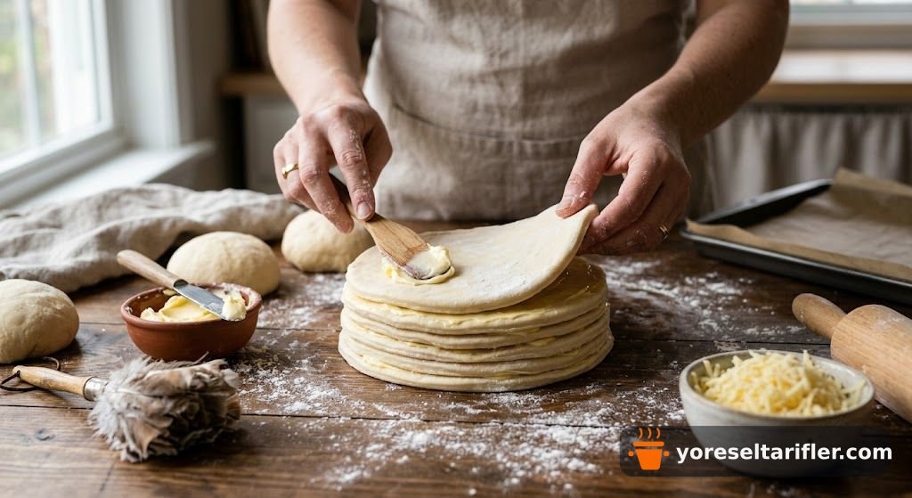 Tereyağı ve Peynirli Kruvasan Poğaça Tarifi — Adım 7