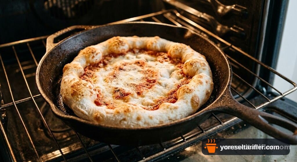 Ton Balıklı Döküm Tavada Pizza Tarifi — Adım 6