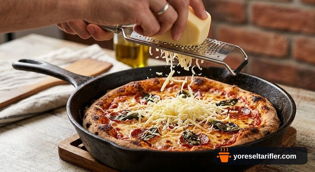 Ton Balıklı Döküm Tavada Pizza Tarifi — Adım 7
