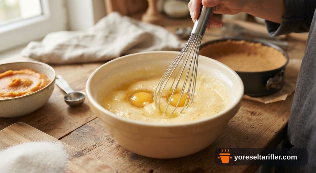 Üç Renkli Bal Kabaklı Cheesecake Tarifi — Adım 3