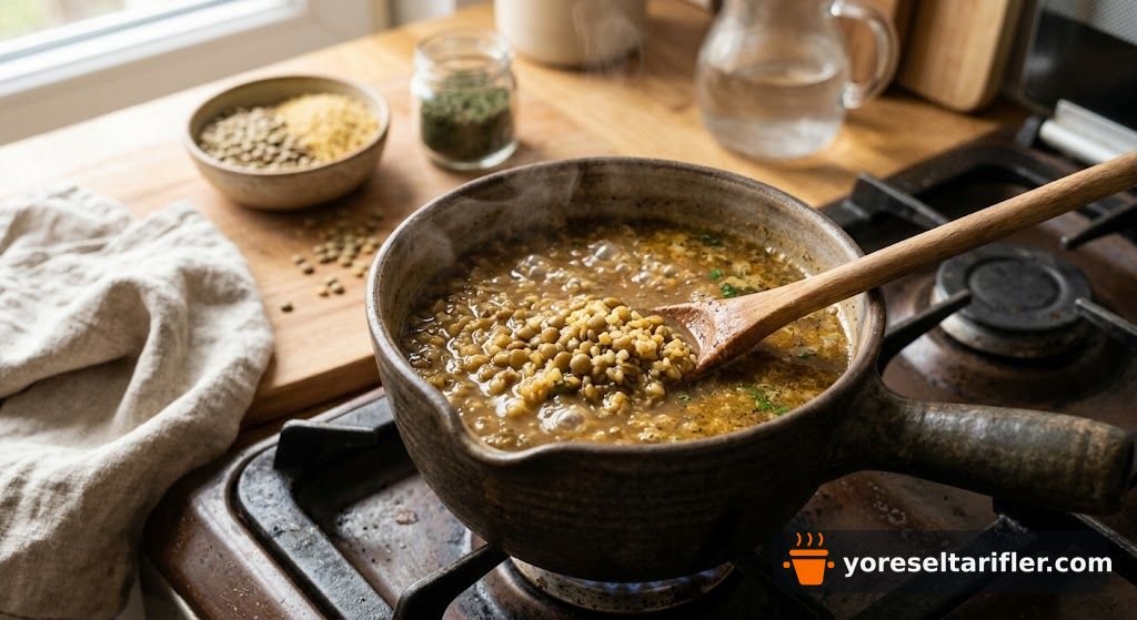 Unsuz Yeşil Mercimekli ve Bulgurlu Yoğurt Çorbası Tarifi — Adım 4