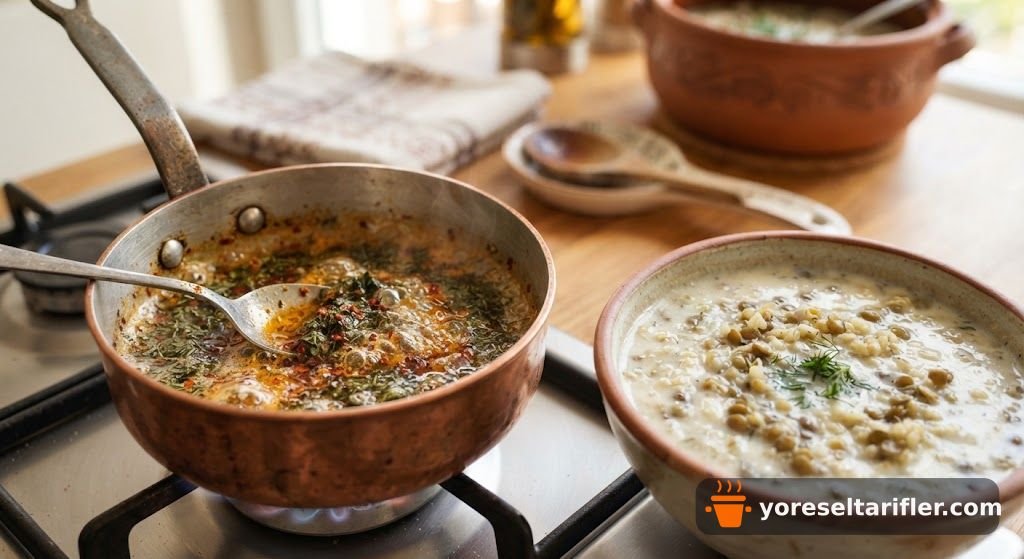 Unsuz Yeşil Mercimekli ve Bulgurlu Yoğurt Çorbası Tarifi — Adım 7