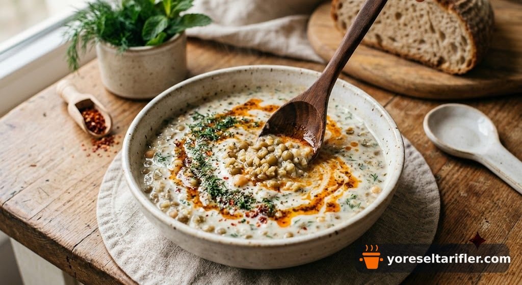 Unsuz Yeşil Mercimekli ve Bulgurlu Yoğurt Çorbası Tarifi — Adım 8