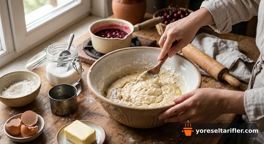 Vişne Soslu Yoğurt Keki Tarifi — Adım 1