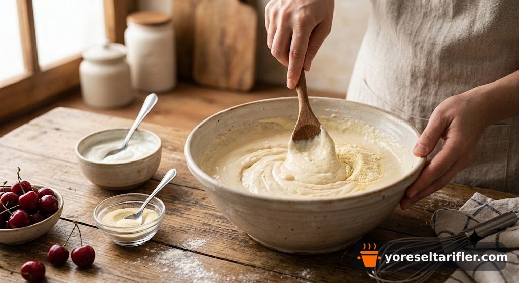 Vişne Soslu Yoğurt Keki Tarifi — Adım 7