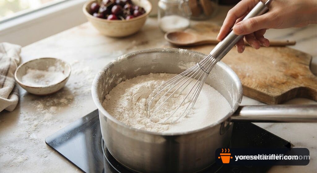 Vişneli Kedidili Pasta Tarifi — Adım 1