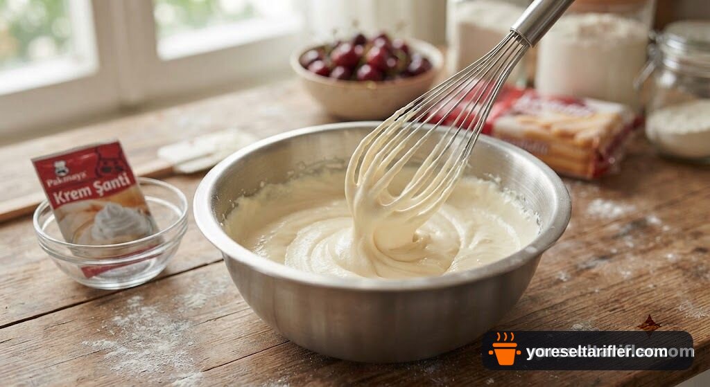 Vişneli Kedidili Pasta Tarifi — Adım 11