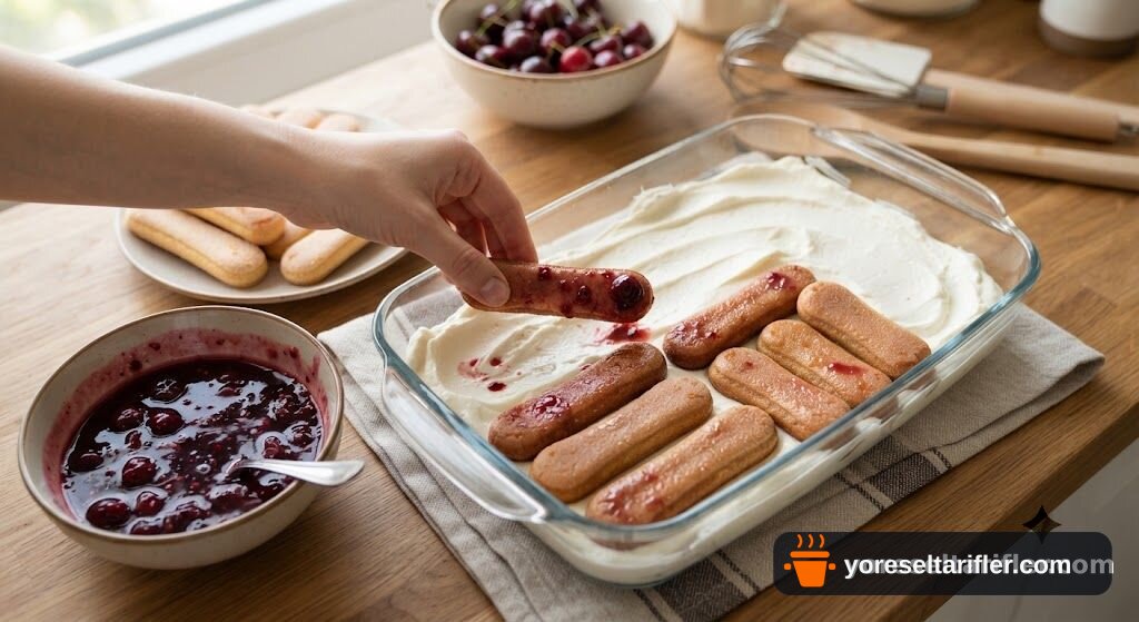 Vişneli Kedidili Pasta Tarifi — Adım 17