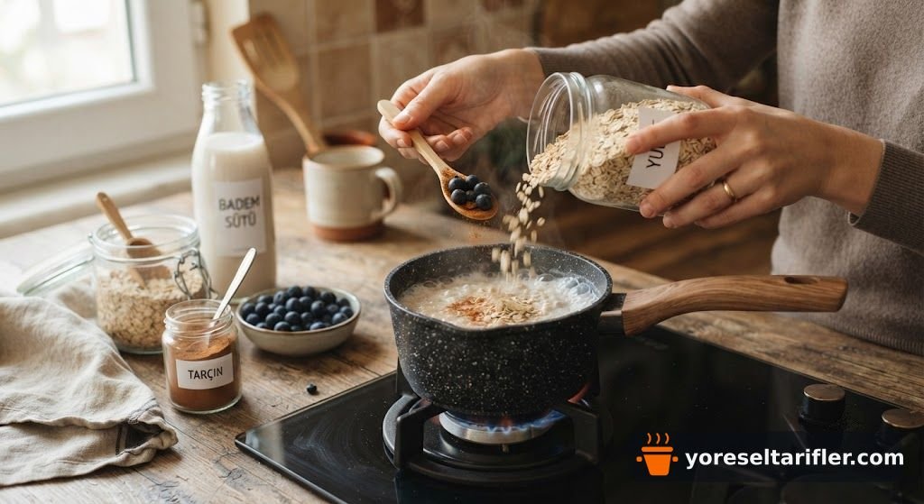 Yaban Mersinli Yulaf Lapası Tarifi (Doğal Proteinli) — Adım 2