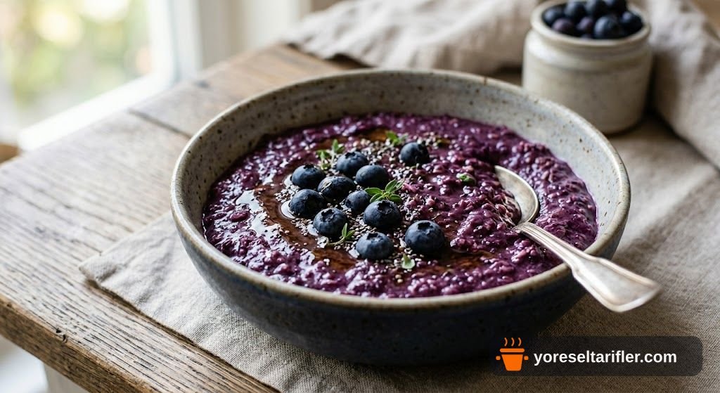 Yaban Mersinli Yulaf Lapası Tarifi (Doğal Proteinli) — Adım 3