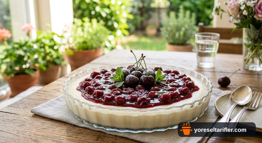 Yazın Hafifliği Kirazlı Sütlü İrmik Tatlısı Tarifi — Adım 3