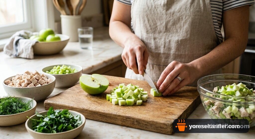 Yeşil Elmalı Tavuk Salatası Tarifi — Adım 4