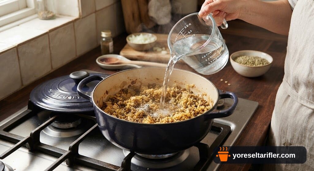 Yeşil Mercimekli Bulgur Pilavı Tarifi — Adım 5