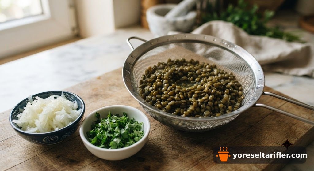 Yeşil Mercimekli Vegan Köfte Tarifi — Adım 2