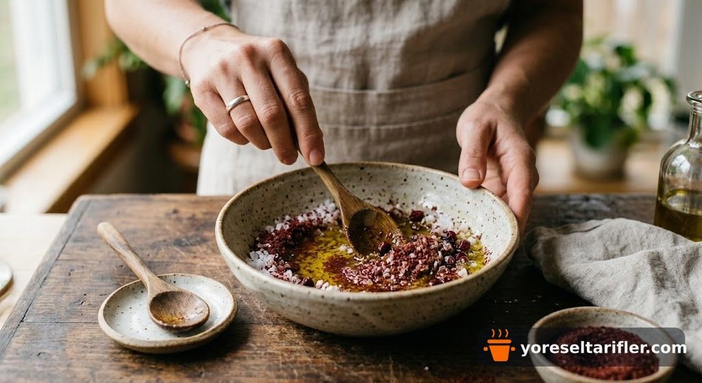 Yeşil Zeytin ve Sumaklı Salata Tarifi — Adım 3