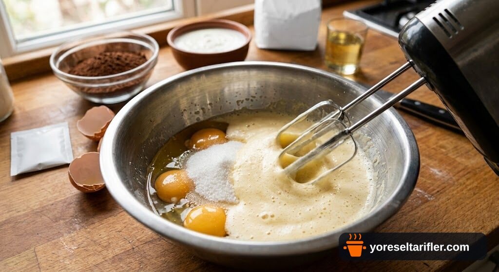 Yoğurtlu Kakaolu Kek Tarifi (Tek Kaseyle, Islak) — Adım 1