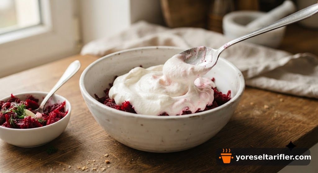 Yoğurtlu Kırmızı Pancar Salatası Tarifi — Adım 3