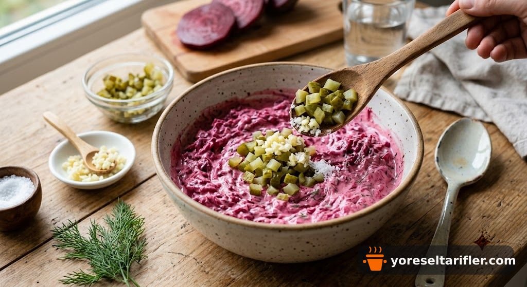 Yoğurtlu Kırmızı Pancar Salatası Tarifi — Adım 5