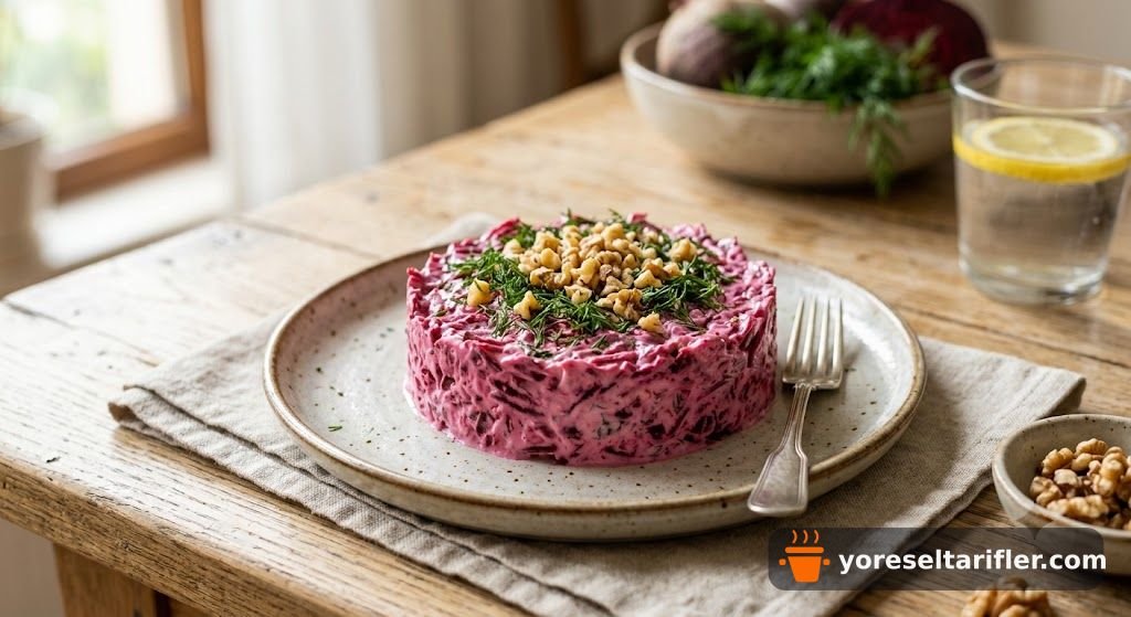 Yoğurtlu Kırmızı Pancar Salatası Tarifi — Adım 6