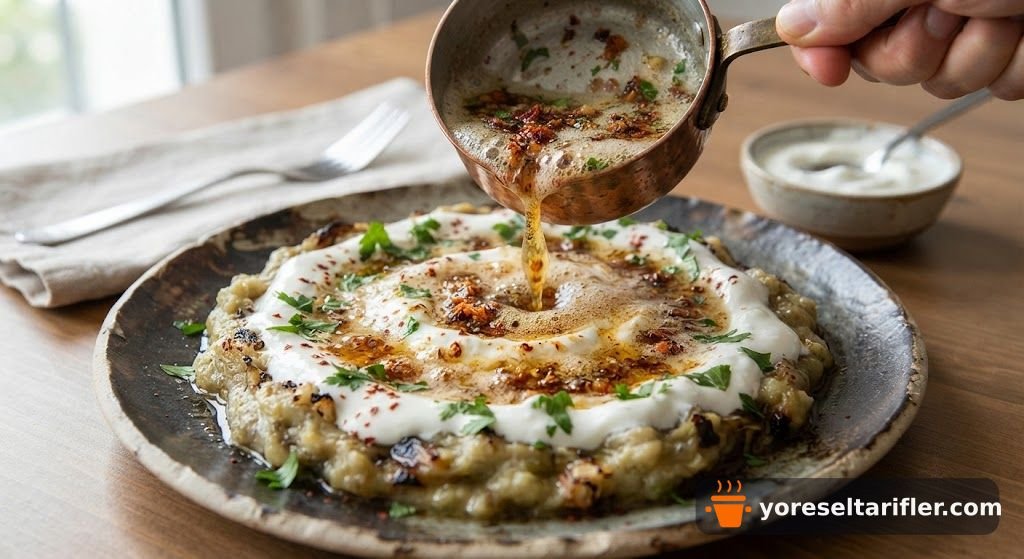 Yoğurtlu Tereyağlı Köz Patlıcan Salatası Tarifi — Adım 2