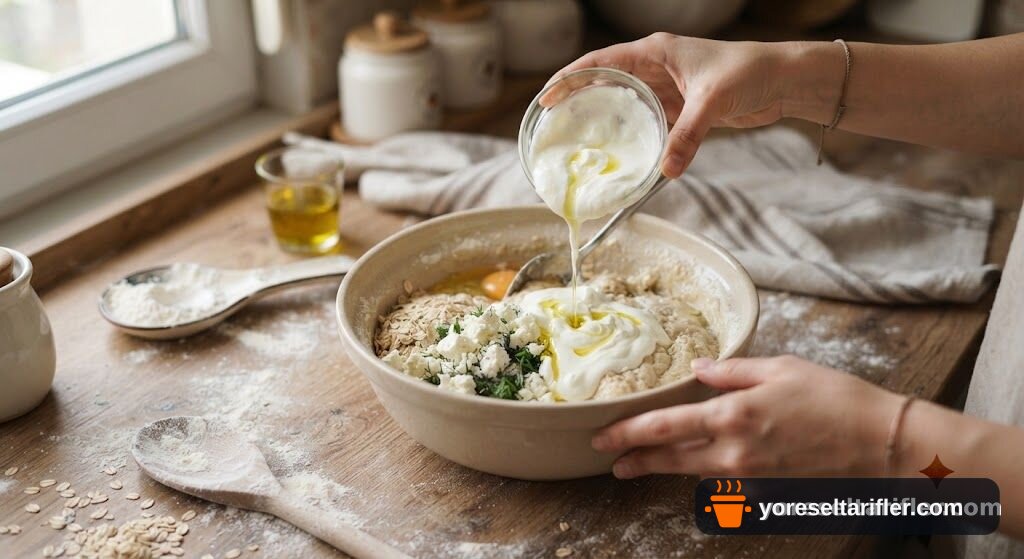 Yulaf Ezmesiyle Peynirli Poğaça Tarifi — Adım 3