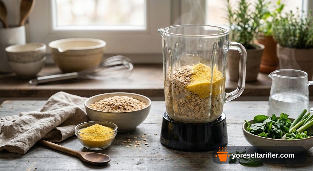Yulaflı Sebzeli Fit Pancake Tarifi — Adım 1