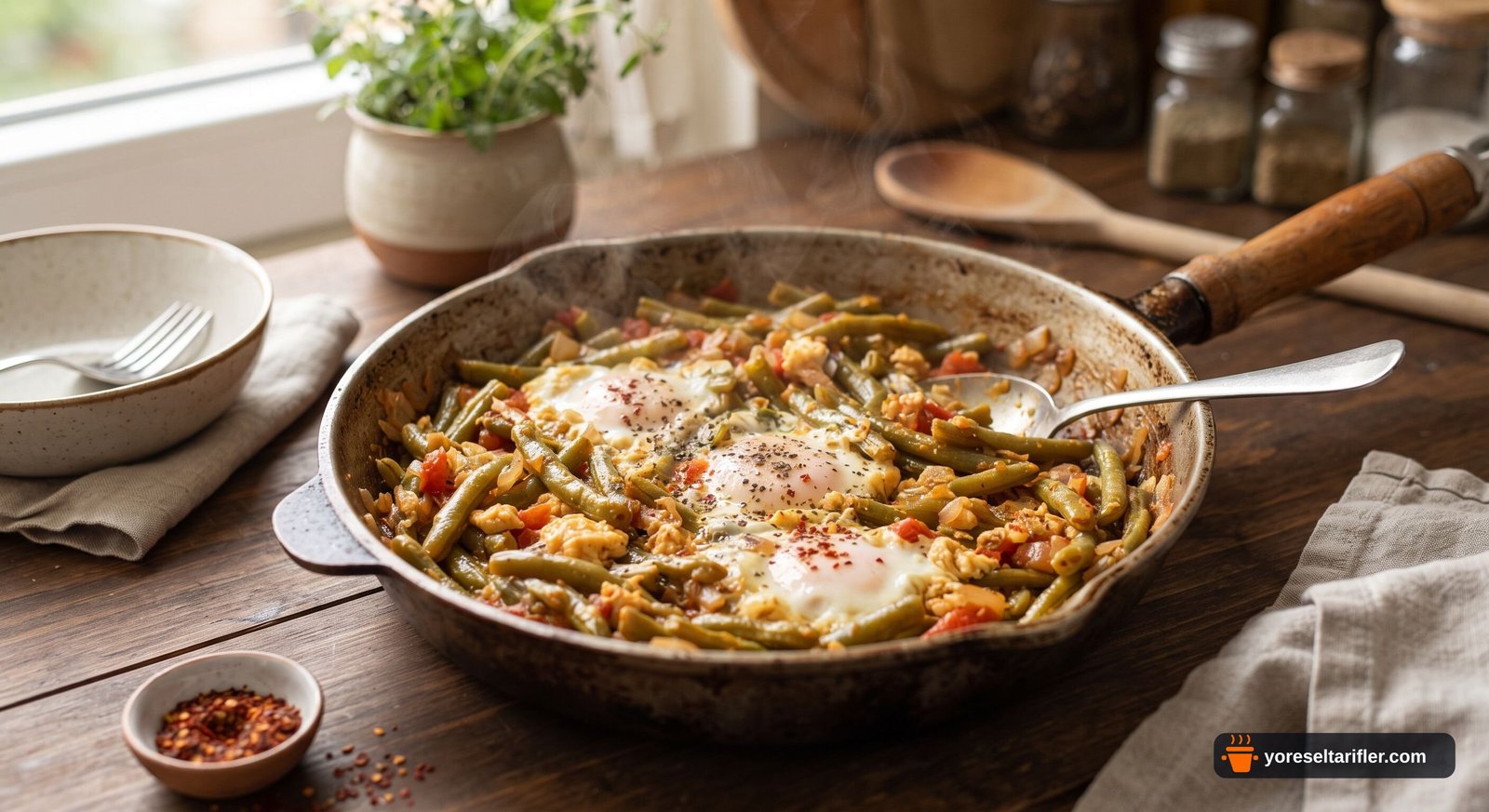 Yumurtalı Taze Fasulye Kavurması Tarifi — Adım 6