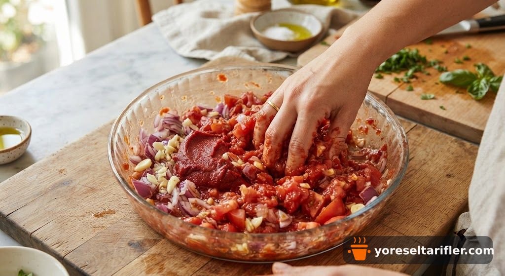 Yumuşacık Borcamda Etli Çiğ Köfte Tarifi — Adım 2