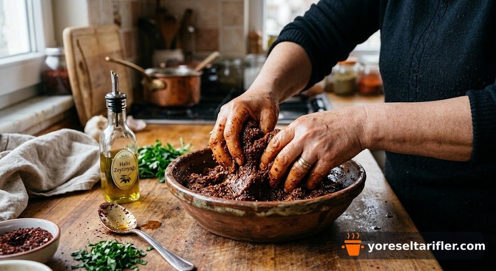 Yumuşacık Borcamda Etli Çiğ Köfte Tarifi — Adım 7