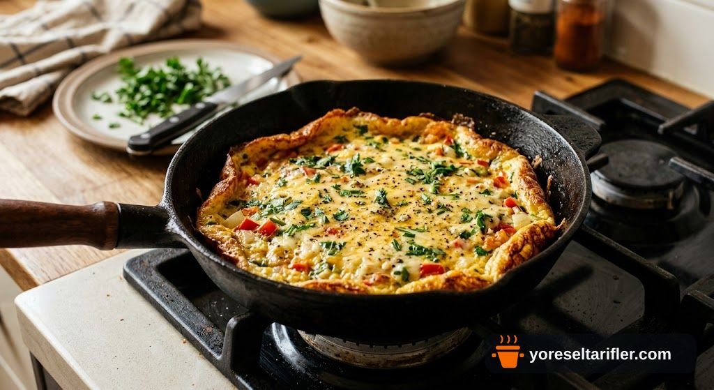 Yumuşacık Ispanaklı Hindi Fümeli Omlet Tarifi — Adım 5