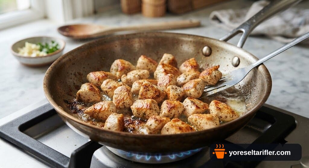Yumuşacık Kremalı Tavuklu Makarna Tarifi — Adım 3