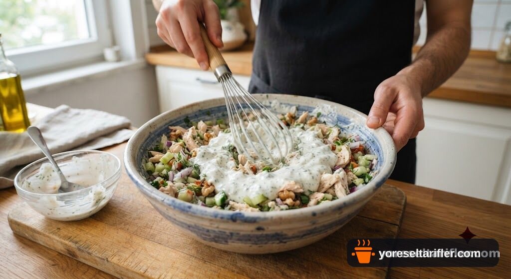 Yumuşacık Yoğurtlu Tavuk Salatası Tarifi — Adım 4