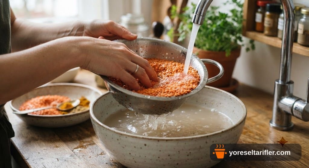 Zerdeçallı Kremalı Mercimek Çorbası Tarifi — Adım 1