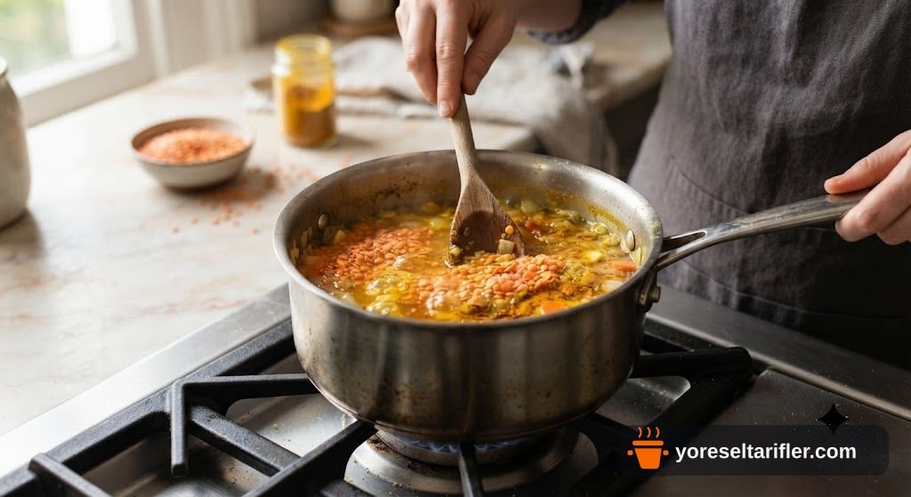 Zerdeçallı Kremalı Mercimek Çorbası Tarifi — Adım 4