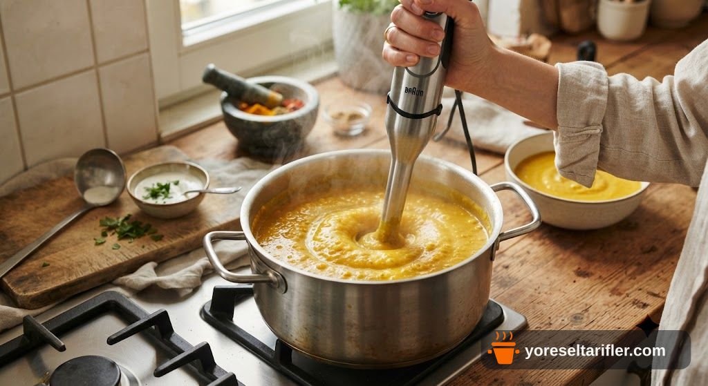 Zerdeçallı Kremalı Mercimek Çorbası Tarifi — Adım 7