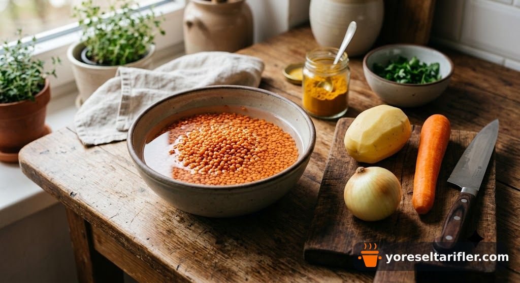 Zerdeçallı Mercimek Çorbası Tarifi — Adım 1