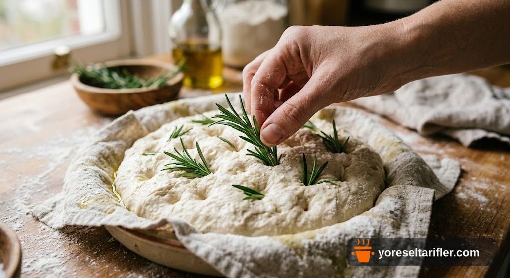 Zeytinyağlı Biberiyeli Focaccia Tarifi — Adım 10