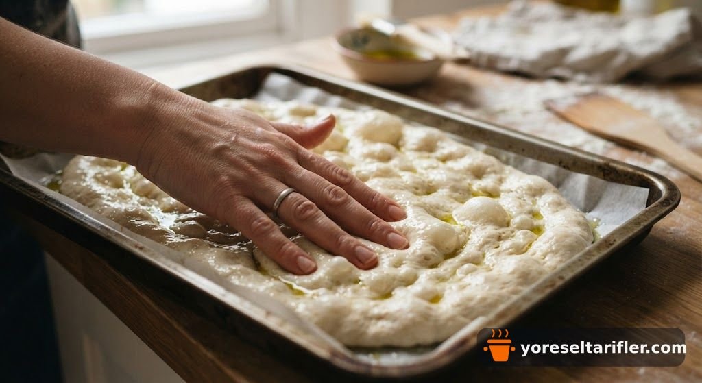 Zeytinyağlı Biberiyeli Focaccia Tarifi — Adım 7