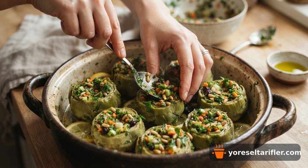 Zeytinyağlı, Garnitürlü Enginar Tarifi — Adım 3
