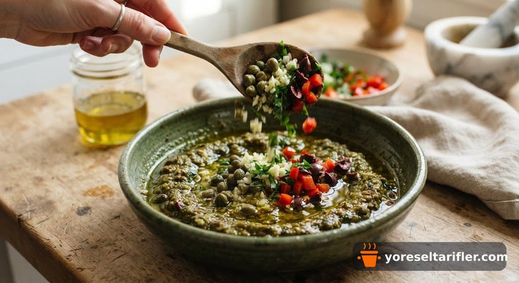 Zeytinyağlı Kaparili Tapenade Sos Tarifi — Adım 3