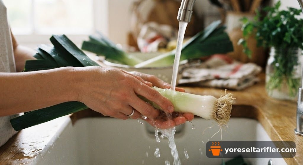 Zeytinyağlı Pırasa Yemeği Tarifi — Adım 1
