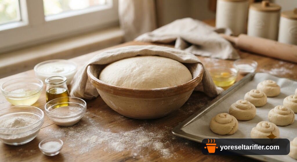Zeytinyağlı Yumuşak Rulo Poğaça Tarifi — Adım 1